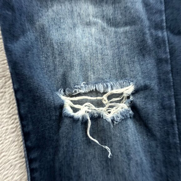 Democracy Womens Jeans Size 2 Distressed Skinny Leg Blue Denim Stretch Ankle - Picture 9 of 16